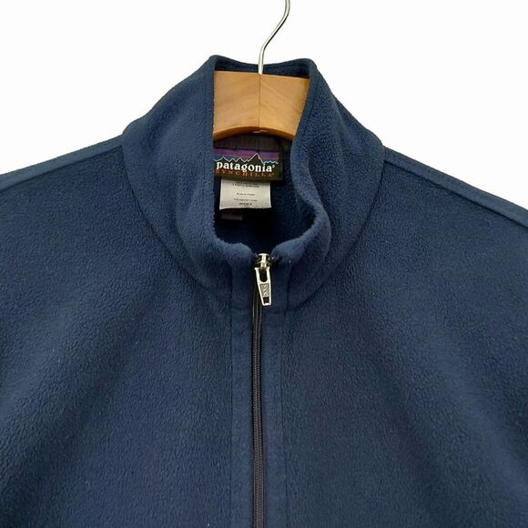 Patagonia Synchilla Jacket Mens Small Navy Full Zip Mock Neck Outdoor Hiking - Picture 3 of 12
